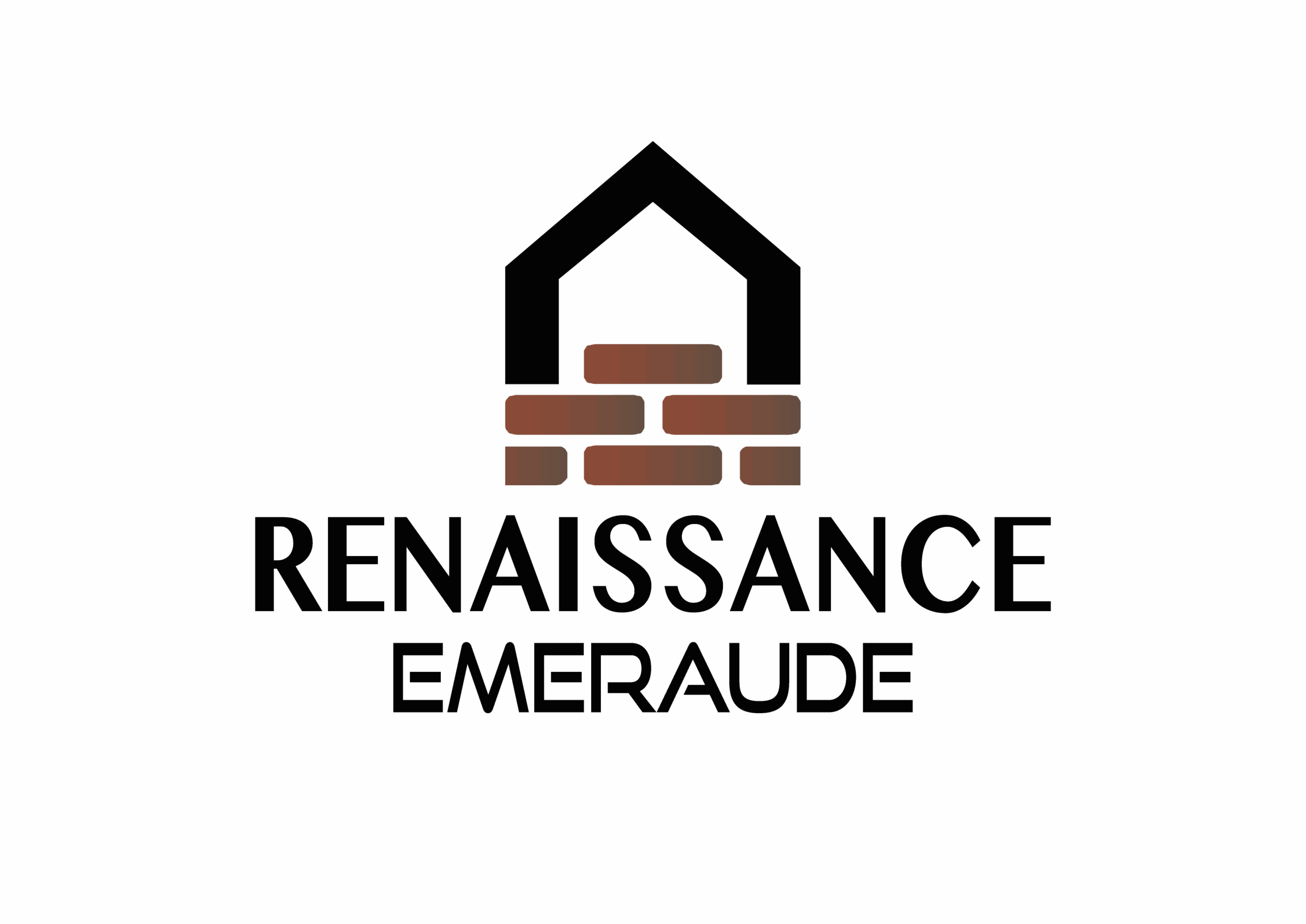 Logo de l'entreprise Renaissance Emeraude en noir vertical